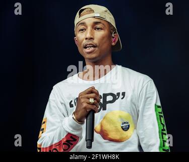 LoveBox Festival Gunnersbury Park, London, UK. 14th June 2018. Pharrell Williams of N.E.R.D performs on Day Two of LoveBox Festival. Credit: Scott Garfitt/Alamy Live News Stock Photo