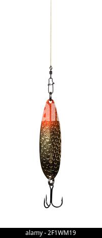 Fishing lure on white Stock Photo