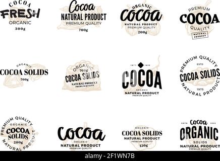 Isolated Cocoa Logo Set Cocoa Fresh Stock Vector