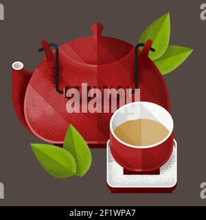 Green tea party elements Stock Vector