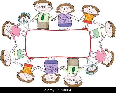 vector cartoon family background Stock Vector