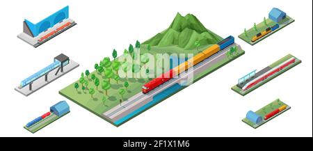 Isometric Modern High Speed Train. Vector Illustration Stock Vector ...