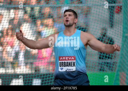 ATHLETICS - MEETING AREVA 2013 - STADE DE FRANCE / SAINT-DENIS (FRA) - 06/07/2013 - PHOTO JULIEN CROSNIER / KMSP / DPPI - DISCUS - Stock Photo