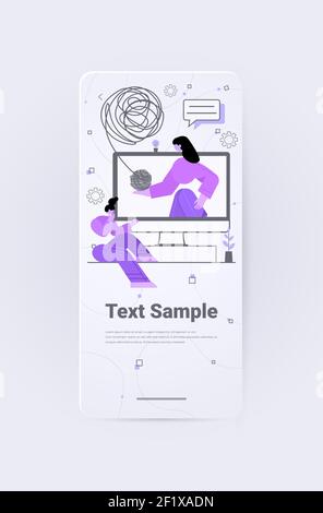 psychologist solving psychological problem in tangled brain psychotherapy session treatment of stress addictions online consultation concept vertical copy space vector illustration Stock Vector