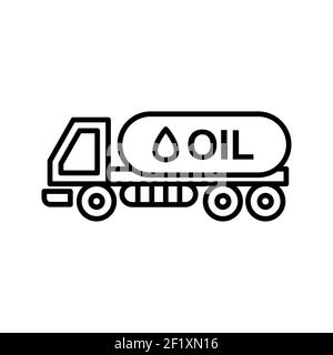 An illustration of a unique tank truck line vector icon on a white background Stock Photo