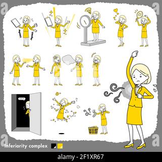 A set of women on inferiority complex.It's vector art so easy to edit. Stock Vector