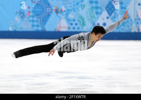 Patrick Chan from Canada wins the silver medal, during the figure skating individual men, free skating program of the XXII Winter Olympic Games Sotchi 2014, at the Sports palace of Iceberg, on February 14, 2014 in Sochi, Russia. Photo Pool KMSP / DPPI Stock Photo