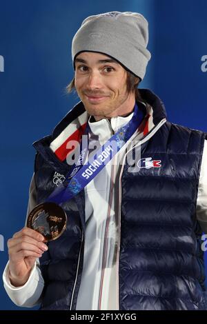 Freestyle Men's Ski Halfpipe Podium, Kevin Rolland from France, bronze ...