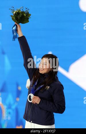 Snowboard Ladies' Parallel Giant Slalom Podium, Tomoka Takeuchi from Japan, silver medal, at the place medals during the XXII Winter Olympic Games Sotchi 2014, day 12, on February 19, 2014 in Sochi, Russia. Photo Pool KMSP / DPPI Stock Photo