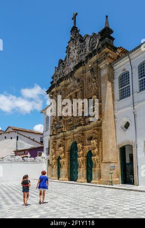 Facade of the Sao Francisco Church of Salvador in the State of Bahia, Brazil. Stock Photo