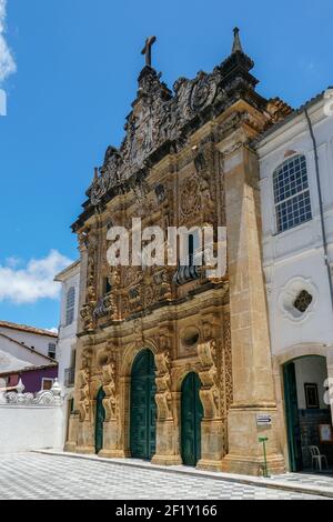 Facade of the Sao Francisco Church of Salvador in the State of Bahia, Brazil. Stock Photo