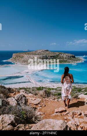 Balos Beach Cret Greece, Balos beach is on of the most beautiful beaches in Greece at the Greek Island Stock Photo