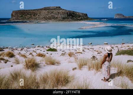 Balos Beach Cret Greece, Balos beach is on of the most beautiful beaches in Greece at the Greek Island Stock Photo