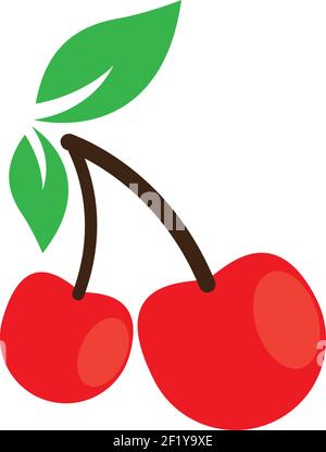 Cherry logo template vector icon illustration design Stock Vector
