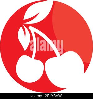 Cherry logo template vector icon illustration design Stock Vector