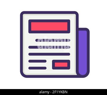 newspaper magazine single isolated icon with filled line style vector design illustration Stock Photo