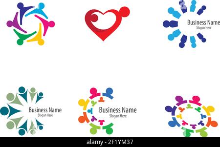 Adoption and community care logo template vector icon illustration design Stock Vector