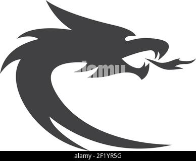 Dragon head logo template vector icon illustration Stock Vector
