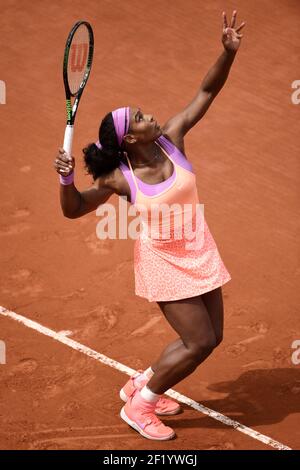 Serena Williams of Usa competes in Women's Singles match during day five of the 2015 French Open at Roland Garros on May 28, 2015 in Paris, France. Photo Philippe Millereau / KMSP / DPPI Stock Photo