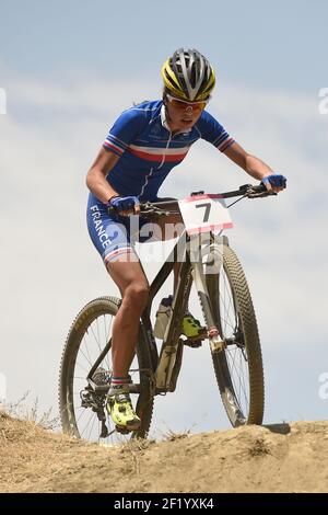 Margot Moschetti of France compete in Mountain Bike during the 1st