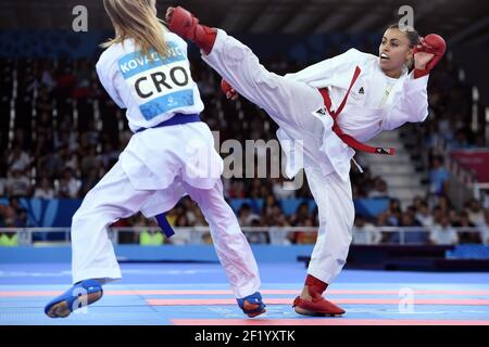 Emilie Thouy of France competes in Karate, women's Kumite -55kg, during the 1st European Olympic Games 2015 in Baku, Azerbaijan, Day 1, on June 13, 2015 - Photo Philippe Millereau / KMSP / DPPI Stock Photo