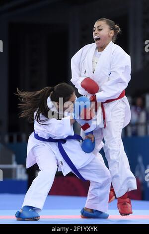 Emilie Thouy of France competes in Karate, women's Kumite -55kg, during the 1st European Olympic Games 2015 in Baku, Azerbaijan, Day 1, on June 13, 2015 - Photo Philippe Millereau / KMSP / DPPI Stock Photo