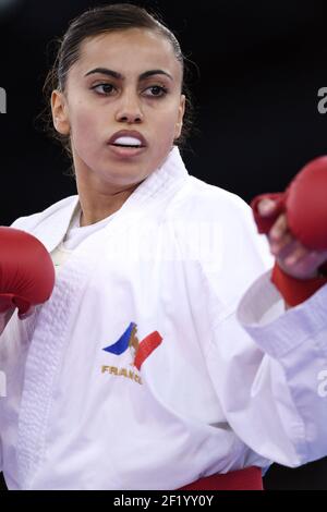 Emilie Thouy of France competes in Karate, women's Kumite -55kg, during the 1st European Olympic Games 2015 in Baku, Azerbaijan, Day 1, on June 13, 2015 - Photo Philippe Millereau / KMSP / DPPI Stock Photo