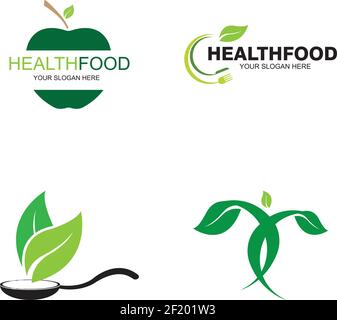 healthy food logo vector design icon illustration Stock Vector