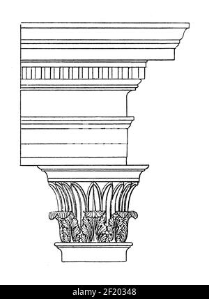 19th-century illustration of detail from the Tower of the Winds in Athens. Published in Systematischer Bilder-Atlas zum Conversations-Lexikon, Ikonogr Stock Photo