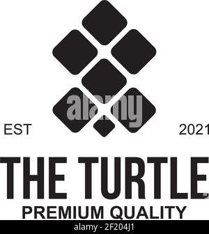 Turtle logo design formed by rhombus shape icon vector template Stock Vector