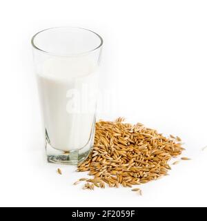 Oats and milk Stock Photo