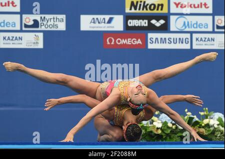 Laura Auge and Margaux Chretien for France compete on Duet Free in Synchronized Swimming during the 16th Fina World Championships 2015, in Kazan, Russia, Day 5, on July 28, 2015 - Photo Stephane Kempinaire / KMSP / DPPI Stock Photo