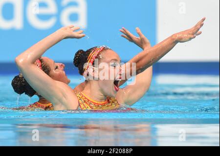 Laura Auge and Margaux Chretien for France compete on Duet Free in Synchronized Swimming during the 16th Fina World Championships 2015, in Kazan, Russia, Day 5, on July 28, 2015 - Photo Stephane Kempinaire / KMSP / DPPI Stock Photo