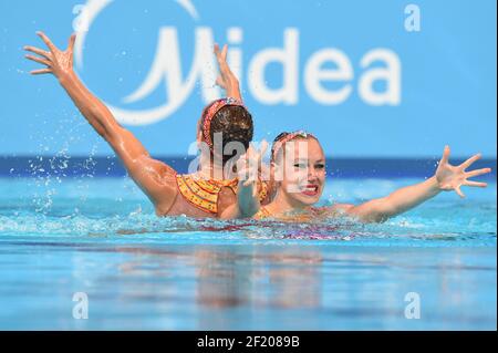 Laura Auge and Margaux Chretien for France compete on Duet Free in Synchronized Swimming during the 16th Fina World Championships 2015, in Kazan, Russia, Day 5, on July 28, 2015 - Photo Stephane Kempinaire / KMSP / DPPI Stock Photo