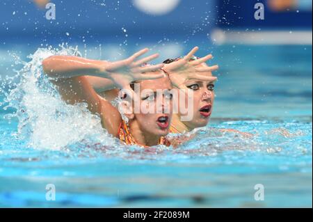 Laura Auge and Margaux Chretien for France compete on Duet Free in Synchronized Swimming during the 16th Fina World Championships 2015, in Kazan, Russia, Day 5, on July 28, 2015 - Photo Stephane Kempinaire / KMSP / DPPI Stock Photo