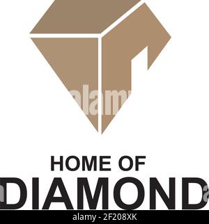 Home of diamond logo design template Stock Vector