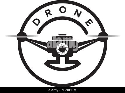 Drone flying club logo design vector template Stock Vector