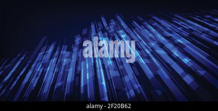 Abstract blue tech design of lines pattern template. Overlapping with sharp style background. illustration vector Stock Vector