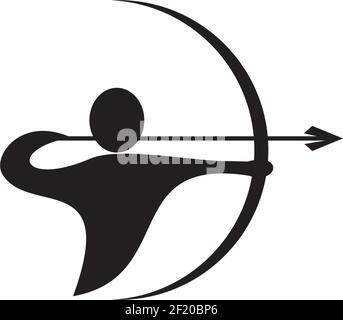 Archer man logo design vector template Stock Vector