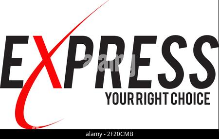 X logo design incorporated with express word vector template Stock Vector