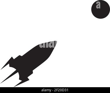Flying rocket logo design vector template Stock Vector
