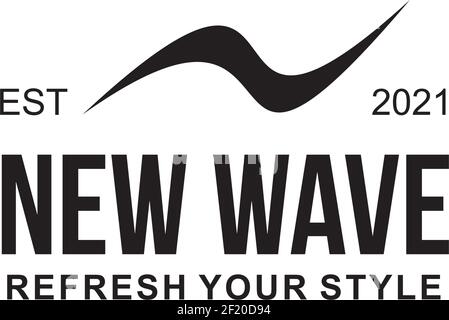 N letter wave logo design vector template Stock Vector