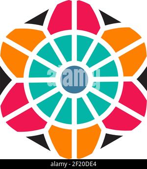 Hexagon shape design logo vector template Stock Vector