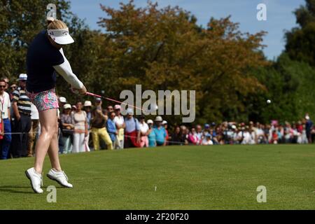 Morgan Pressel of Usa competes during the third round of LPGA Evian Championship 2015, day 6, at Evian Resort Golf Club, in Evian-Les-Bains, France, on September 12, 2015. Photo Philippe Millereau / KMSP / DPPI Stock Photo