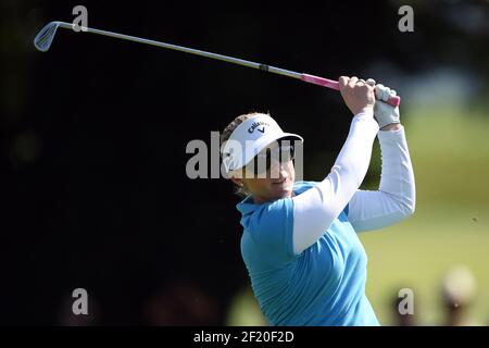 Morgan Pressel of Usa competes during the second round of LPGA Evian Championship 2015, day 5, at Evian Resort Golf Club, in Evian-Les-Bains, France, on September 11, 2015. Photo Philippe Millereau / KMSP / DPPI Stock Photo