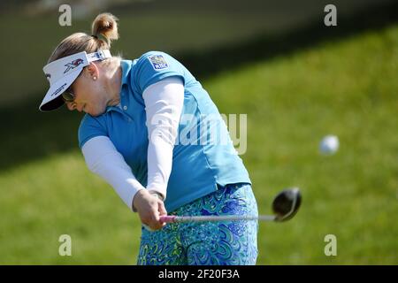 Morgan Pressel of Usa competes during the second round of LPGA Evian Championship 2015, day 5, at Evian Resort Golf Club, in Evian-Les-Bains, France, on September 11, 2015. Photo Philippe Millereau / KMSP / DPPI Stock Photo