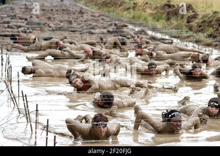 during the Reebok Spartan Race in Jablines, on September 19, 2015. The Spartan Race is a race in the mud with multiple obstacles. Photo Philippe Millereau / KMSP /DPPI Stock Photo