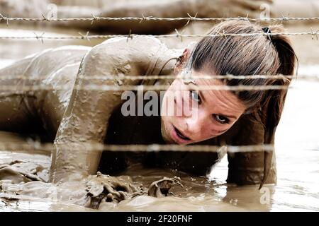 during the Reebok Spartan Race in Jablines, on September 19, 2015