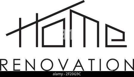 Home renovation company logo design vector template Stock Vector