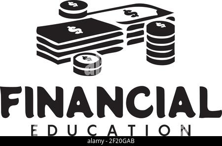 Financial education logo design vector template Stock Vector